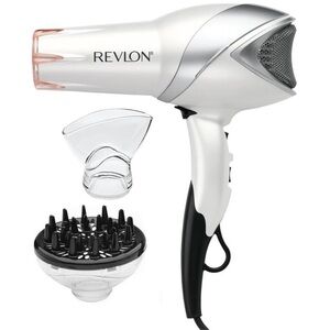 Revlon White and Silver Hair Dryer with Attachments